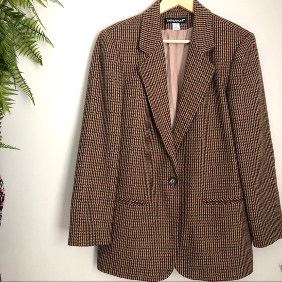 Savannah Jackets & Blazers - Savannah Vintage Plaid Oversized Blazer